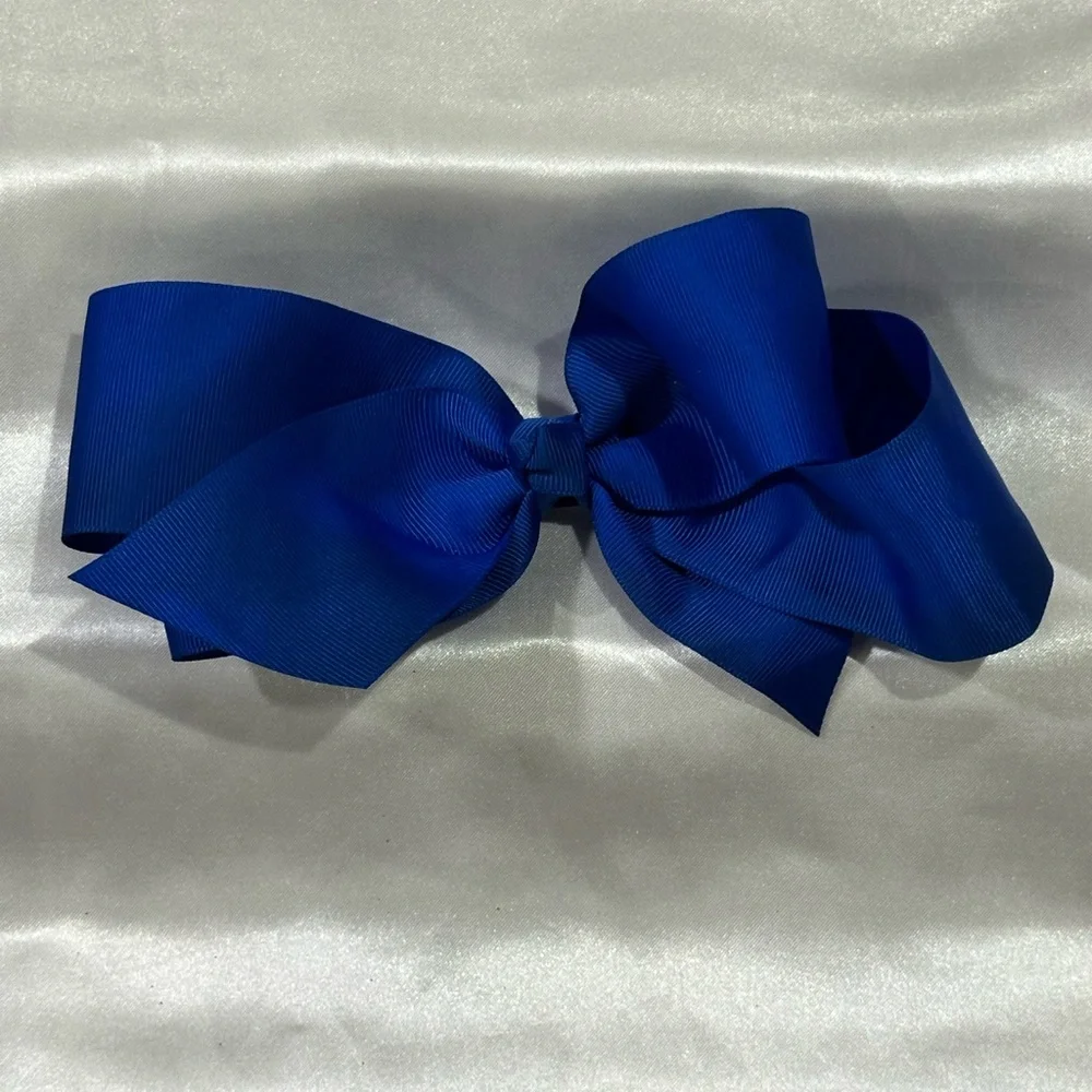 TWO Royal Blue Grosgrain Hair Bows for Kids -bundle w/ others & save on shipping